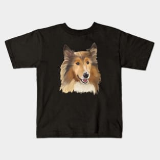 Collie on Black Background Kids T-Shirt